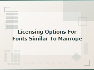 Font Licensing Options for Manrope Similar Typefaces Explained