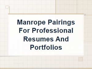 Manrope Font Pairings for Professional Resumes and Portfolios